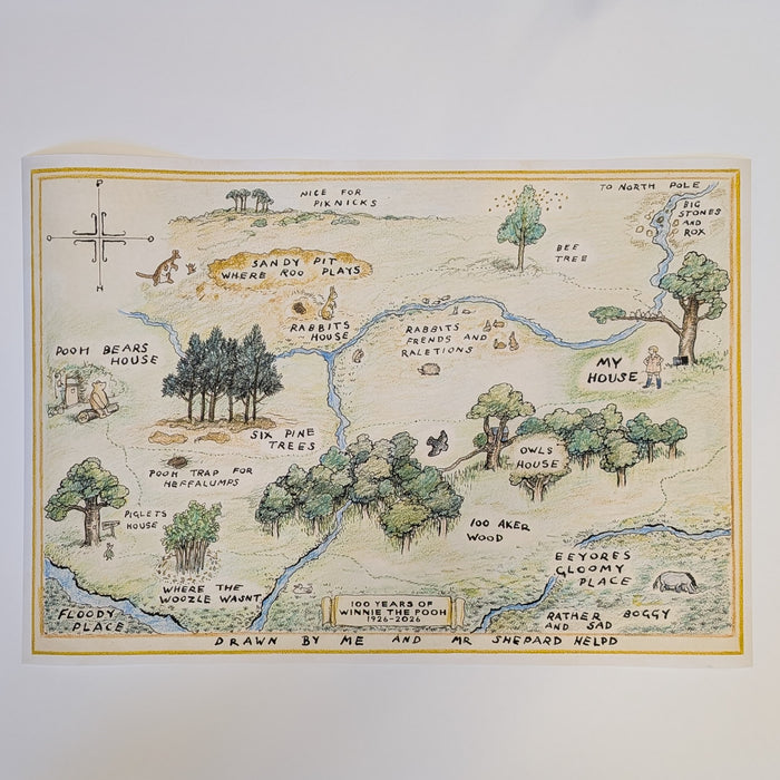 100 Acre Woods- Vintage Map Reproduction