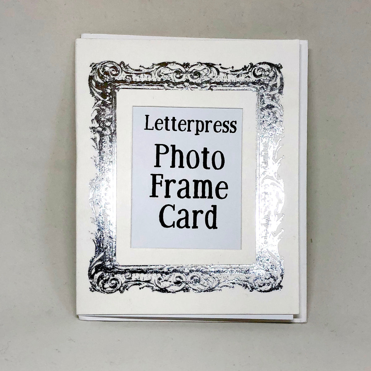 Baroque Silver Photo Frame Card