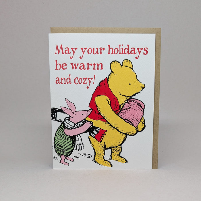 Warm and Cozy Holidays - Pooh Card