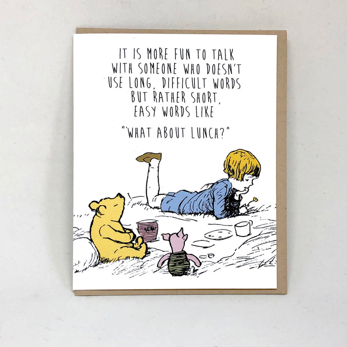 What About Lunch - Pooh Card