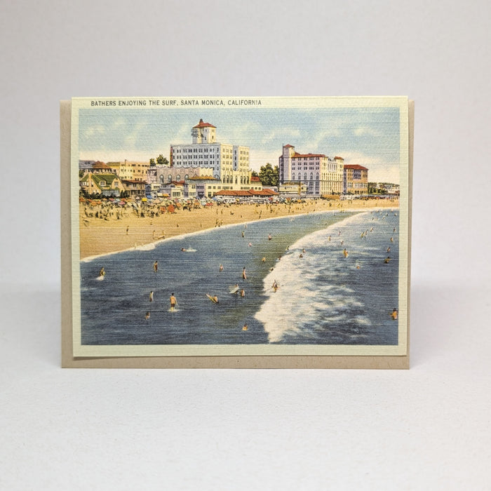Santa Monica Beach (Circa 1930) - Vintage Postcard