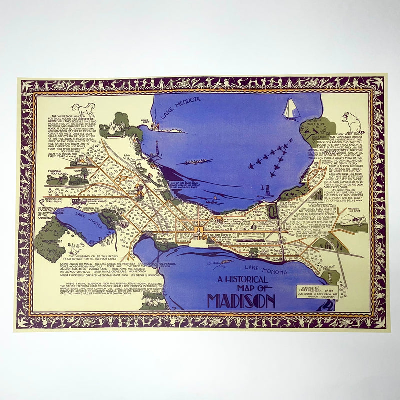 Historical Madison  - Vintage Map Reproduction