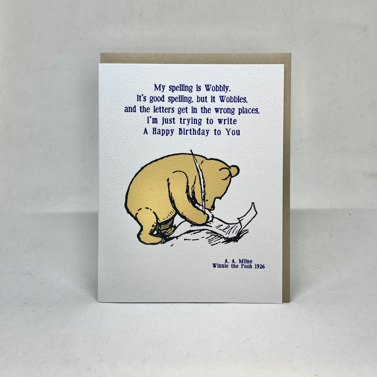 My Spelling Is Wobbly - Pooh Card