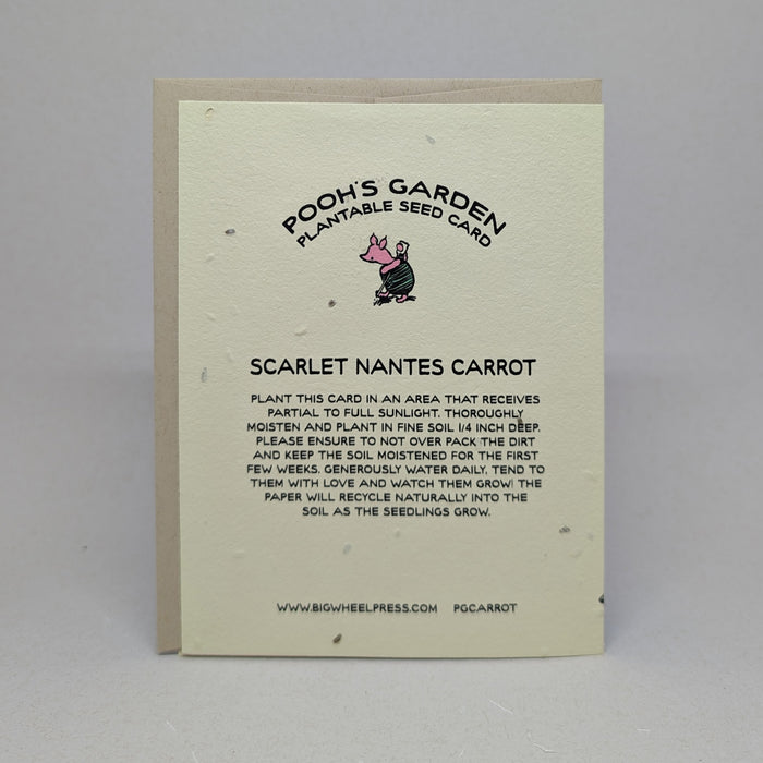 Weeds are Flowers Too - Pooh Seed Card (Scarlet Nantes Carrot)