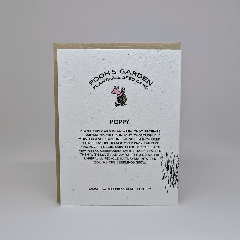 Keep me in your Heart - Pooh Seed Card (Poppy)