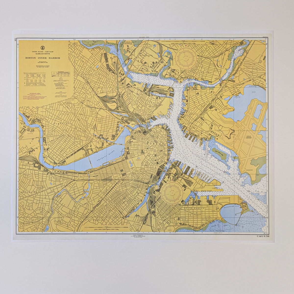 Boston Harbor Nautical - Vintage Map Reproduction