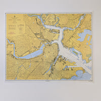 Boston Harbor Nautical - Vintage Map Reproduction
