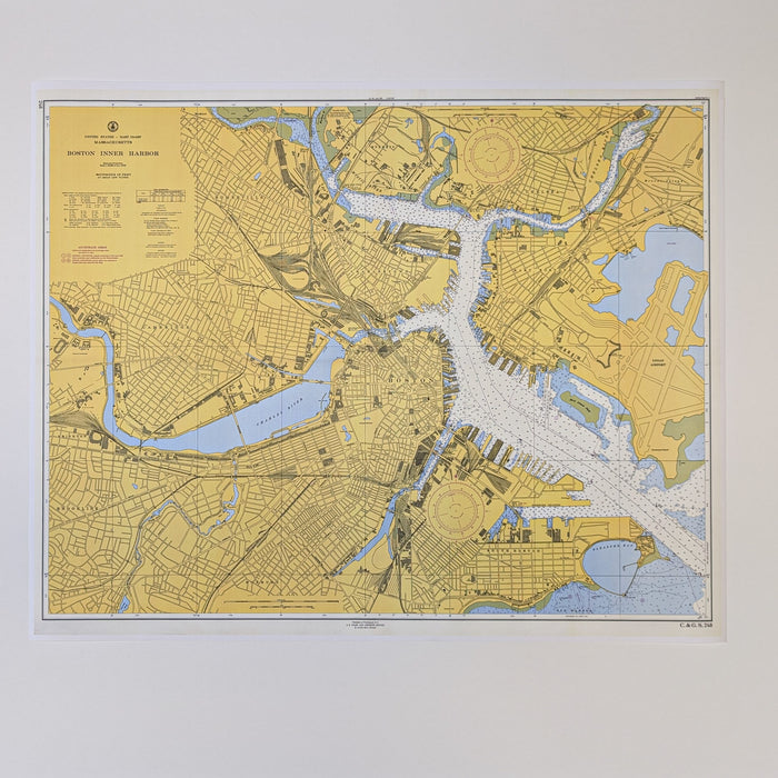 Boston Harbor Nautical - Vintage Map Reproduction