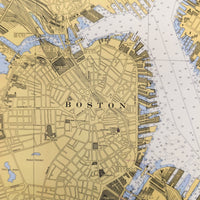 Boston Harbor Nautical - Vintage Map Reproduction