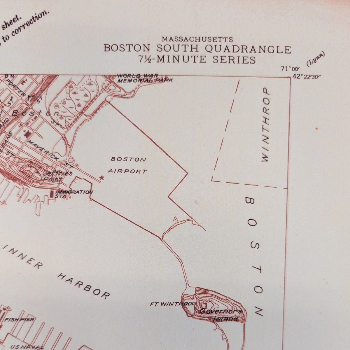Boston Topological Map - Vintage Map Reproduction