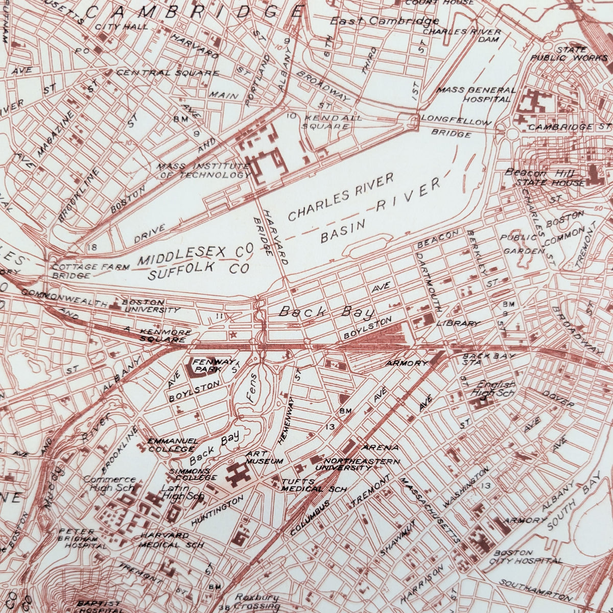 Boston Topological Map - Vintage Map Reproduction