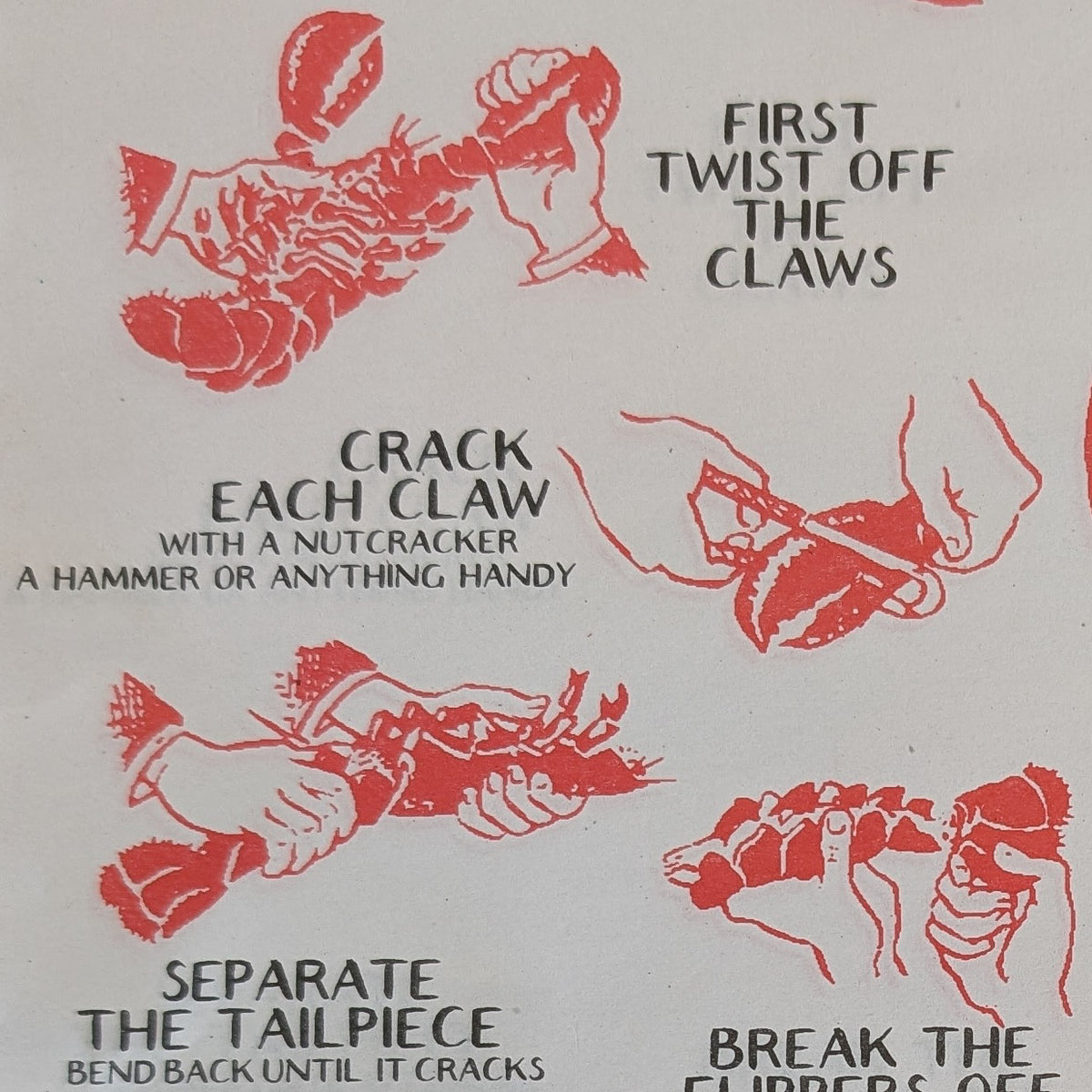 How to Eat a Lobster - Vintage Style Placemats
