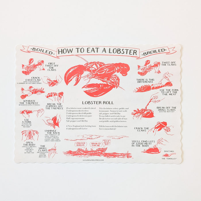 How to Eat a Lobster - Vintage Style Placemats