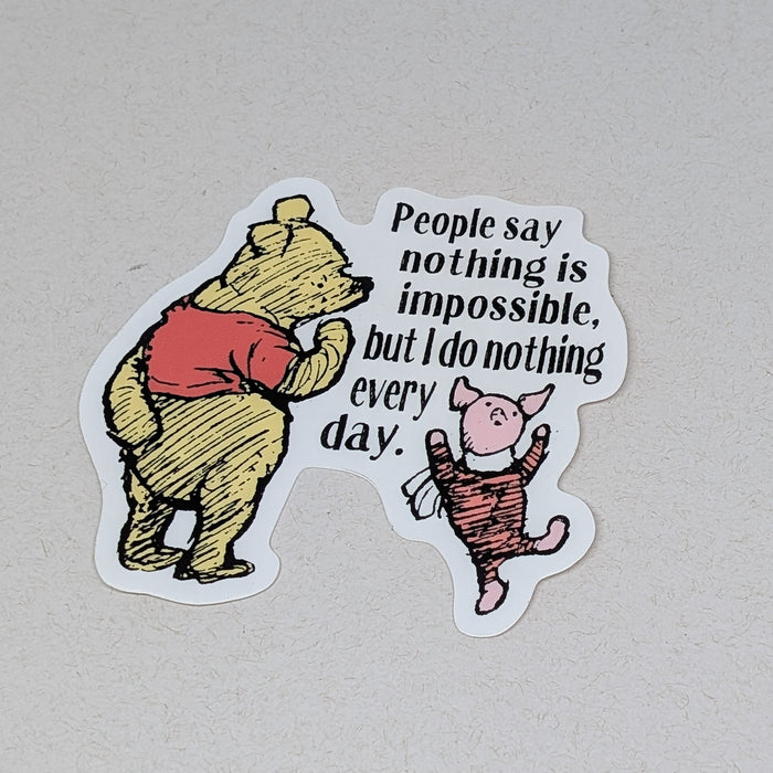 Piglet and Pooh - Do Nothing (Sticker)