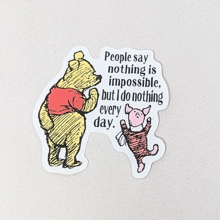 Piglet and Pooh - Do Nothing (Sticker)