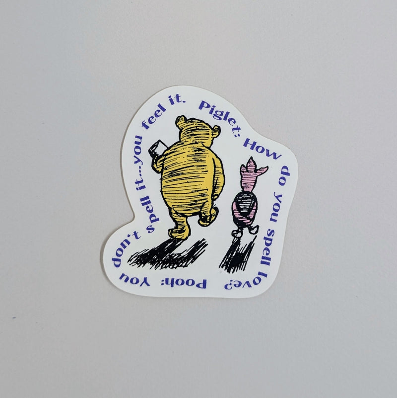 Piglet and Pooh - Spell Love Sticker