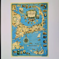 The Pilgrim Map of Cape Cod - Vintage Map Reproduction