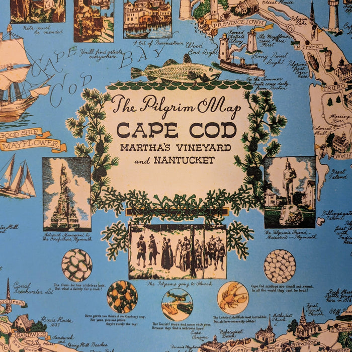 The Pilgrim Map of Cape Cod - Vintage Map Reproduction