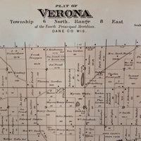 Township of Verona, WI - Vintage Map Reproduction