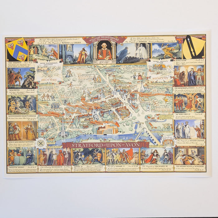 Stratford upon Avon - Shakespeare Vintage Map