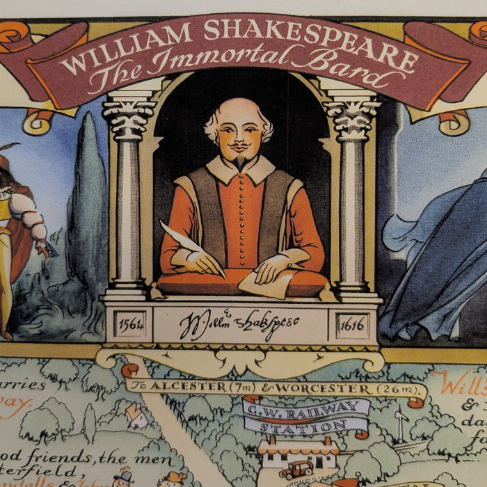 Stratford upon Avon - Shakespeare Vintage Map