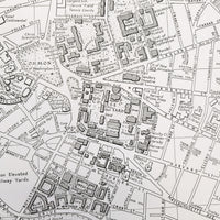 Map of Old Cambridge - Harvard Square Vintage Map