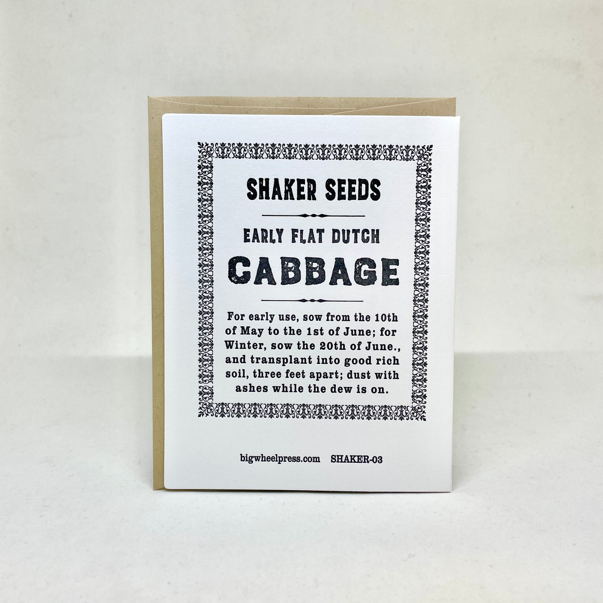 Early Flat Dutch Cabbage - Shaker Seeds