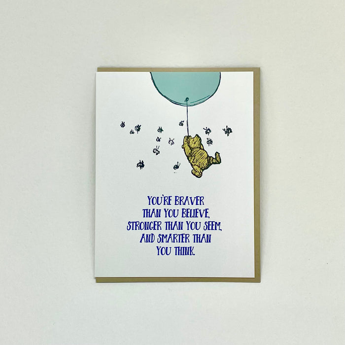 You're Braver than you Believe - Pooh Card