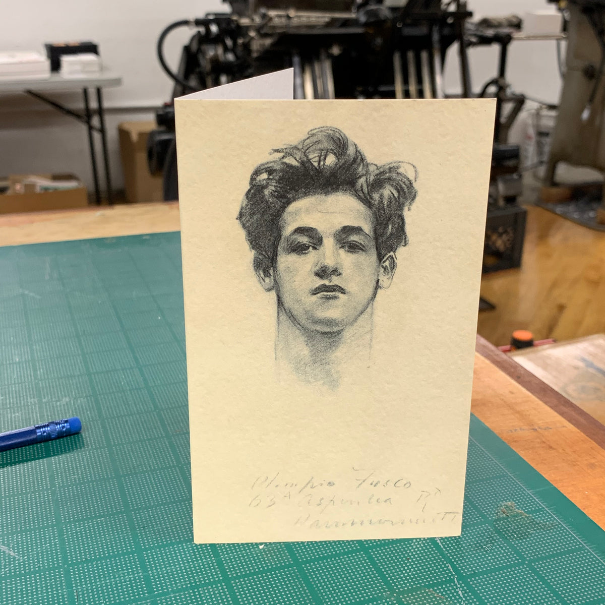 John Singer Sargent - Olimpio Fusco - Charcoal on Laid Paper