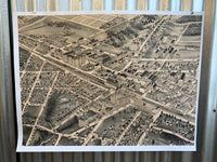 Vintage Durham NC Birds Eye View Map Gift Wrap