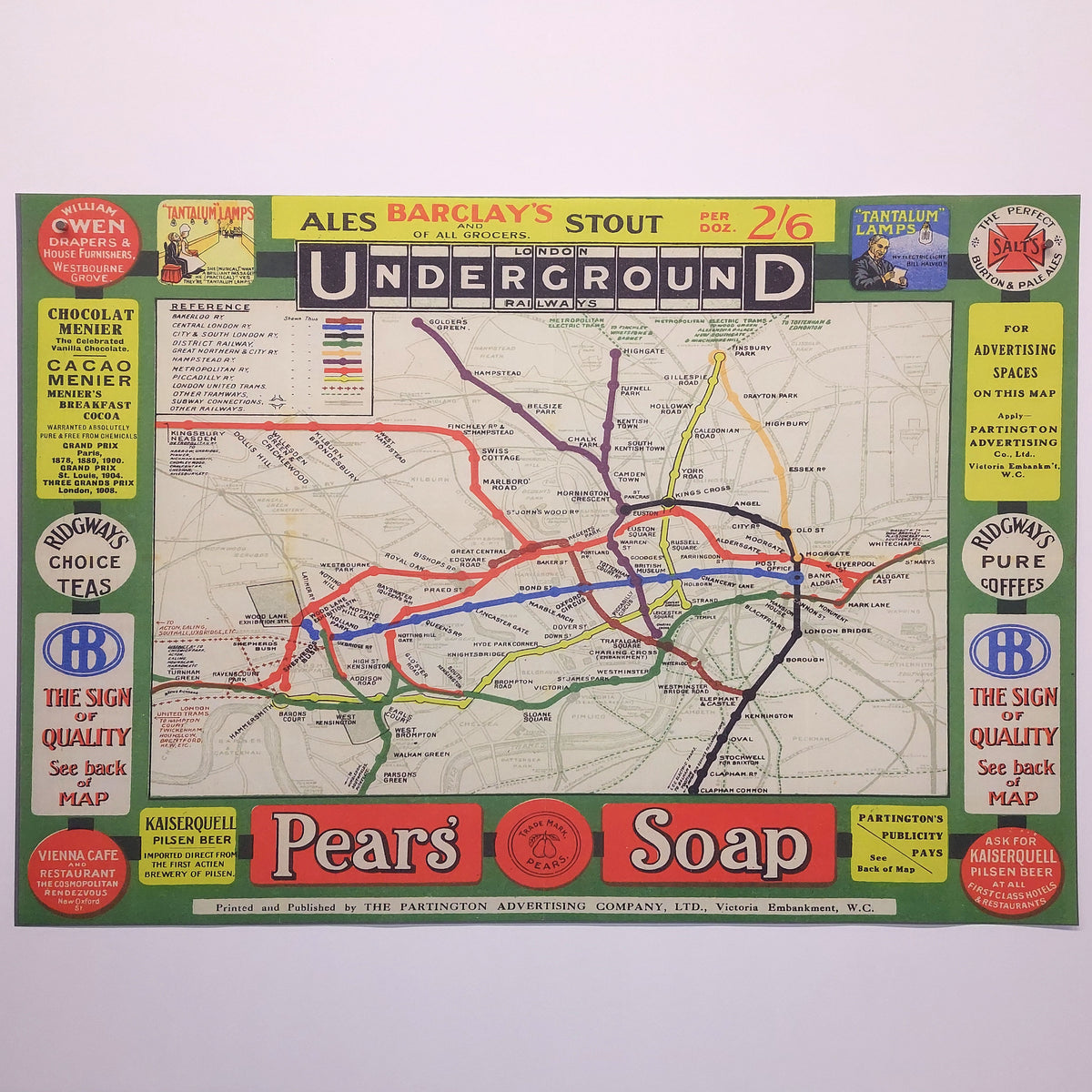 The London Underground - Vintage Map Reproduction