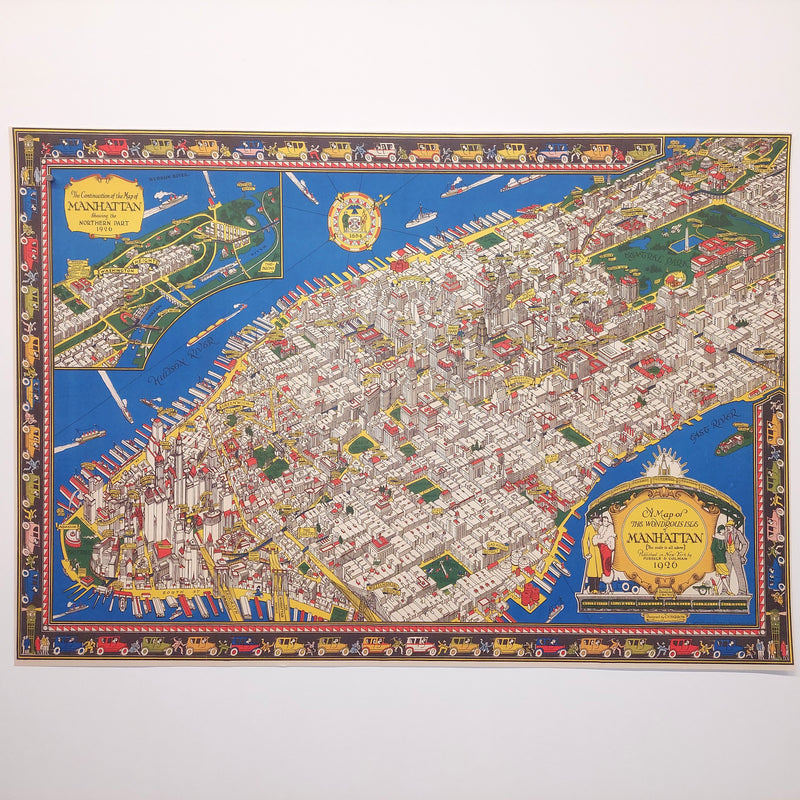 Manhattan Island - Vintage Map Reproduction