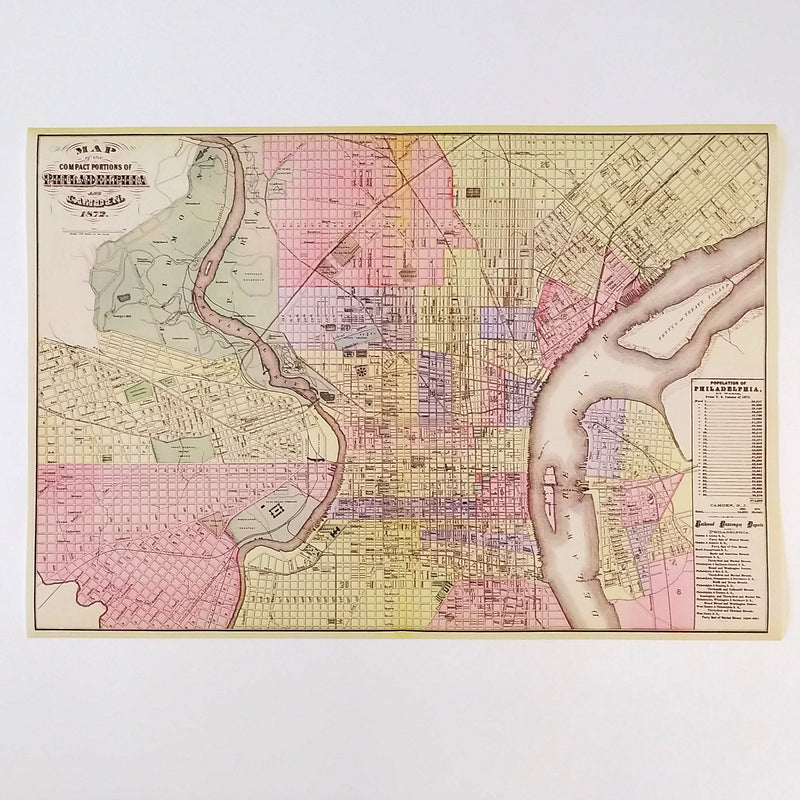 Camden Philadelphia- Vintage Map Reproduction