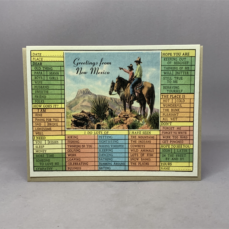 Vintage Western Cowboys Check List Card