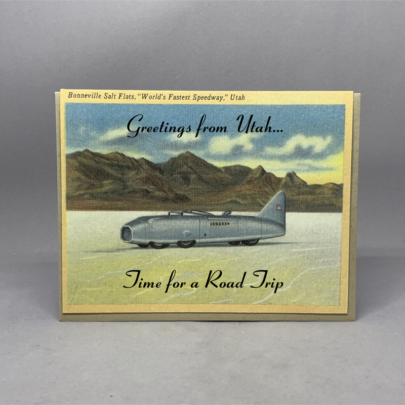 Vintage Utah Salt Flats Card