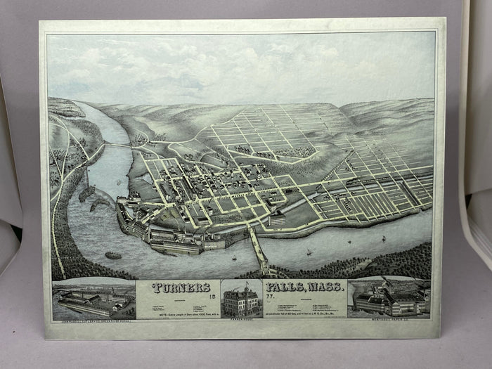 Turners Falls Map 1877 - Vintage Reproduction